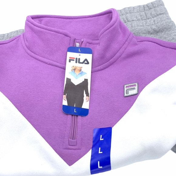 FILA Size L Women Quarter Zip Pullover Sweatshirt - Picture 8 of 13